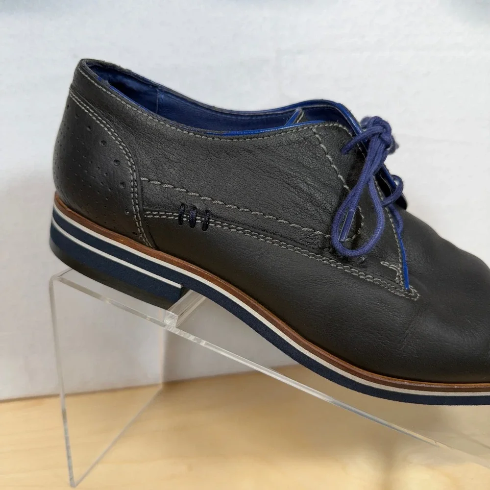 Braend Blue Leather Dress Shoes Oxfords Lace Up‎ Mens Size 42 EU